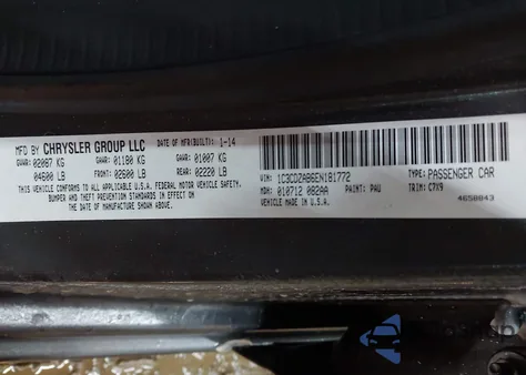 2014 Dodge Avenger Se z USA, uszkodzony, nr VIN 1C3CDZAB6EN181772